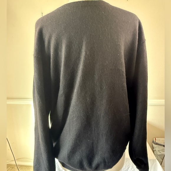 Clan Douglas Men’s Cashmere Crewneck Sweater, Black, M - Picture 3 of 5